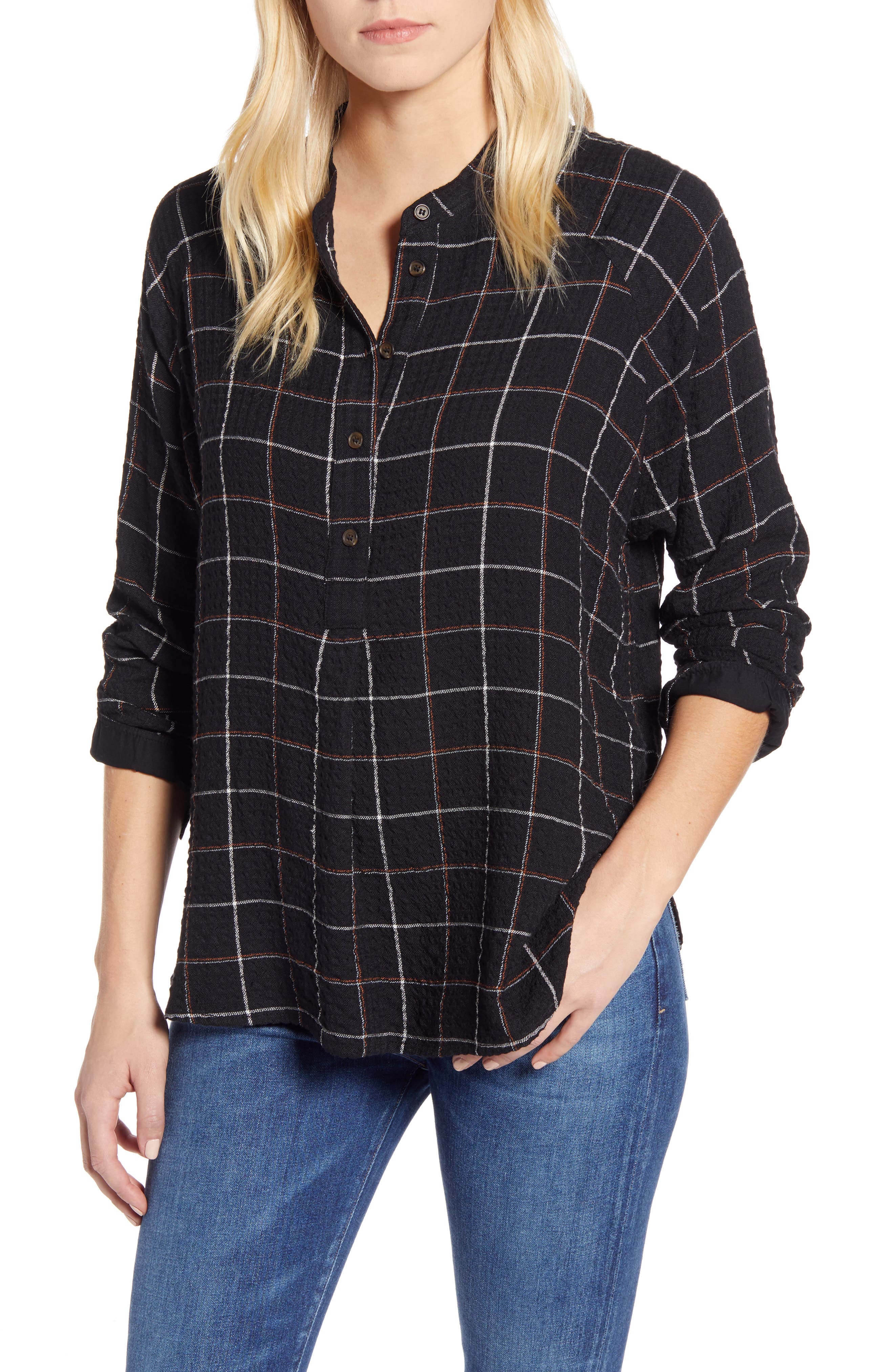 UPC 052100000176 - Women's Lou & Grey Plaid Poet Blouse | upcitemdb.com