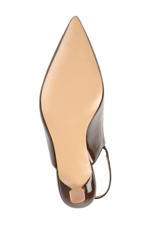Shop Journee Collection Paulina Slingback Pump In Patent/brown
