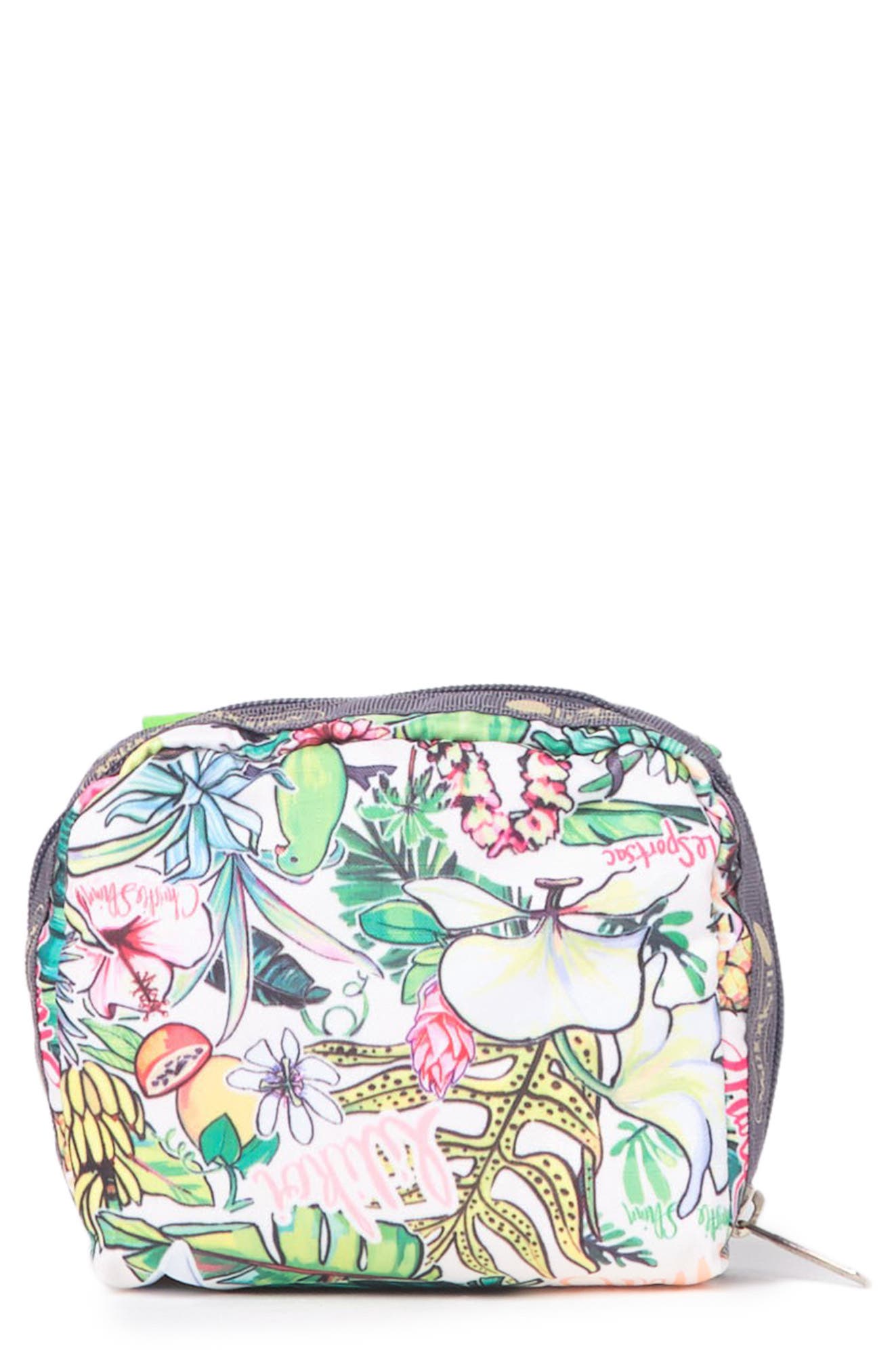 Lesportsac Patterned Square Cosmetic Bag In Aloha Market
