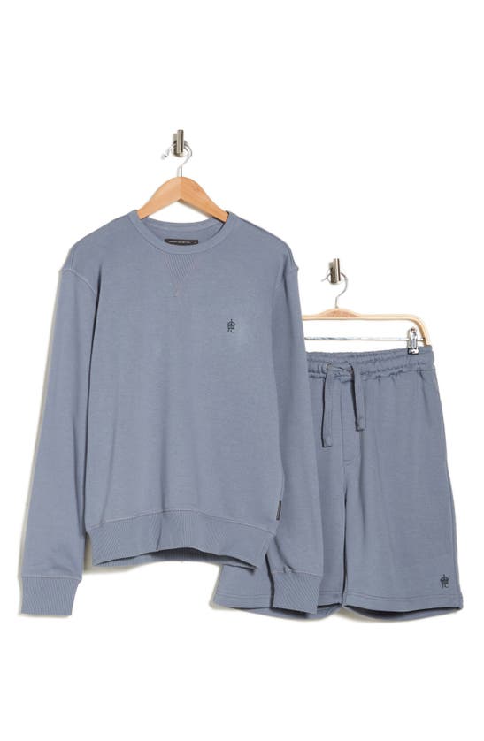French Connection Crewneck Pullover & Shorts Set In Light Blue