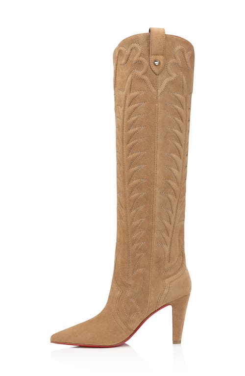 Shop Christian Louboutin Santia Knee High Western Boot In Lionne