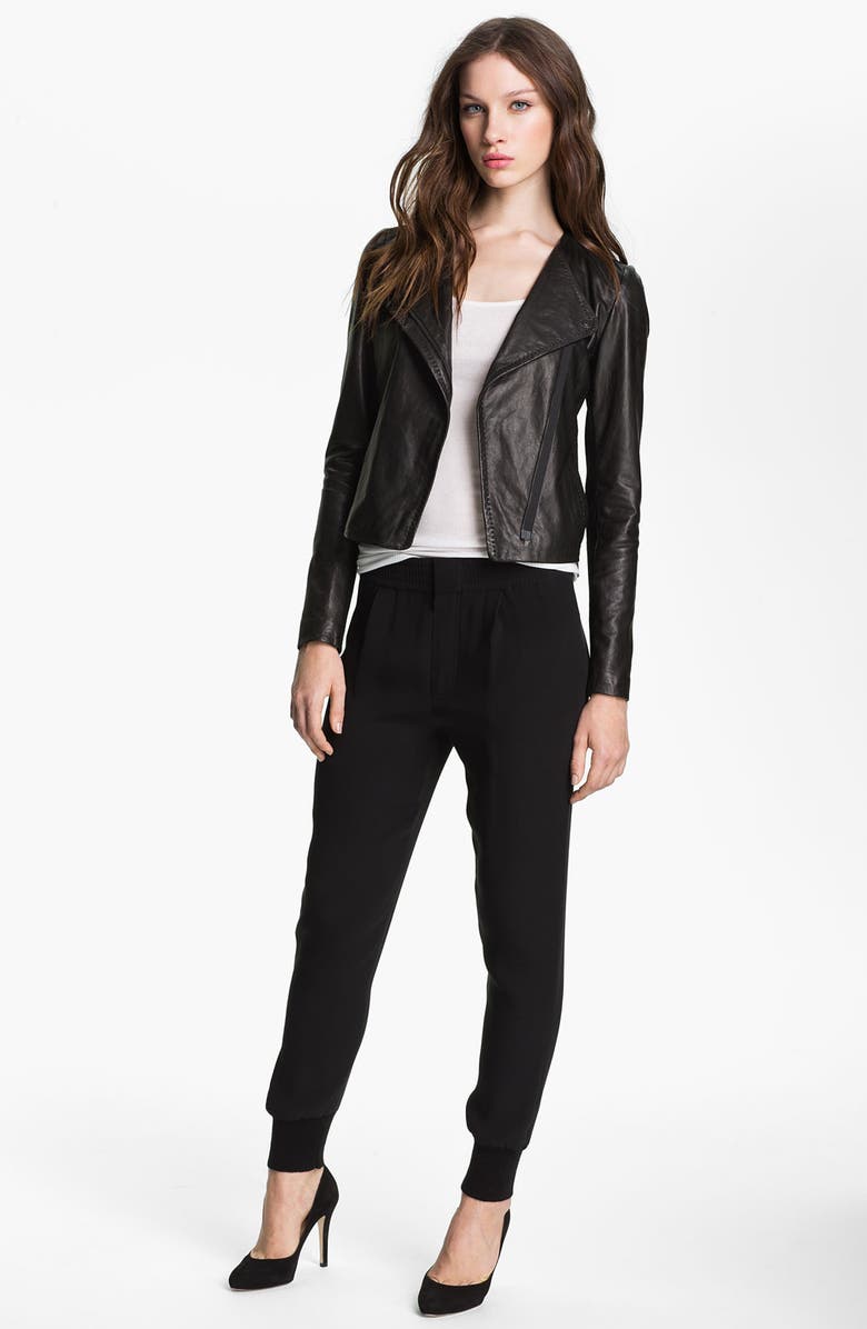 Asymmetrical Zip Leather Jacket