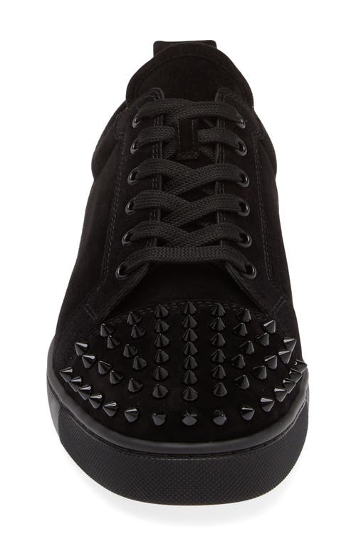 Shop Christian Louboutin Louis Junior Spikes Sneaker In Black/black