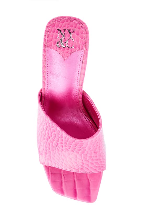 New York And Company Delara Croc Embossed Heeled Sandal In Pink