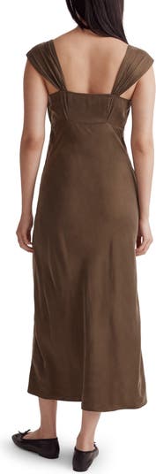 Madewell Women's Square Neck Midi Dress, Expedition Green, 0 at   Women's Clothing store