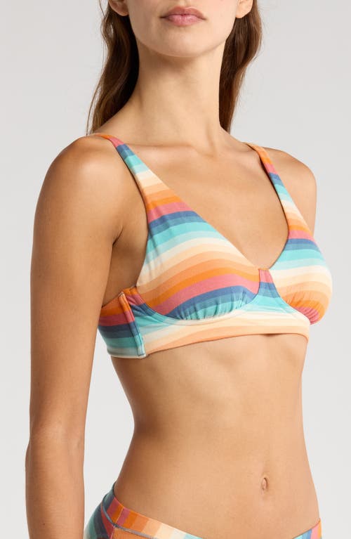 Shop Meundies Feelfree Longline Bralette In Pool Stripes