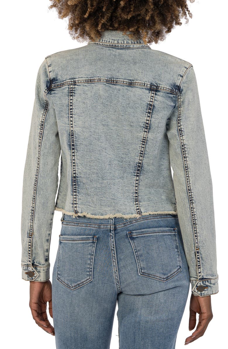 KUT from the Kloth Kara Frayed Hem Denim Jacket | Nordstrom