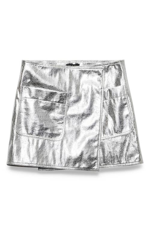 Shop Rag & Bone Kyla Foil Faux Leather Miniskirt In Silver