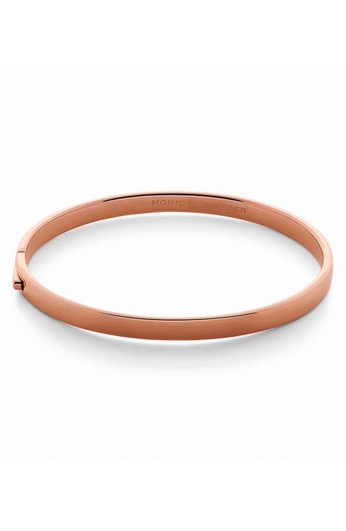 Monica Vinader Essential Hinged Bangle Bracelet in 18Ct Rose Gold On Silver at Nordstrom, Size Medium