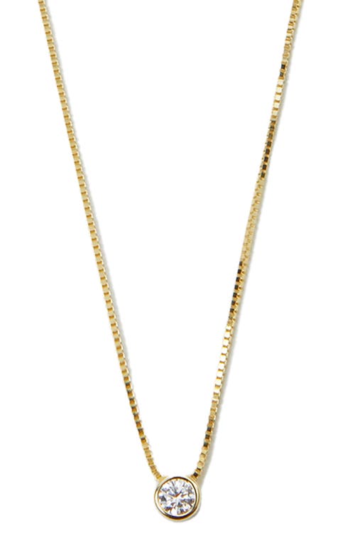 Argento Vivo Sterling Silver Cubic Zirconia Pendant Necklace in Gold at Nordstrom