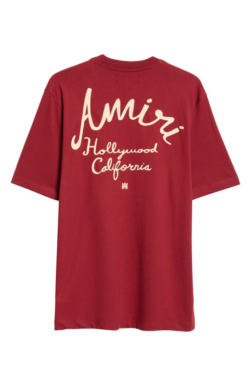 Shop Amiri Hollywood Cotton Graphic T-shirt In Burgundy