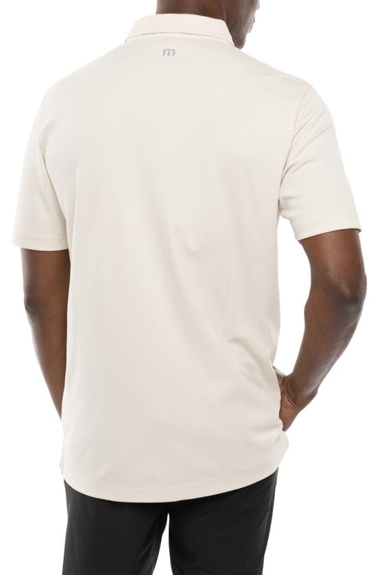 Shop Travismathew Turn Back Stripe Cotton Blend Polo In Moonbeam