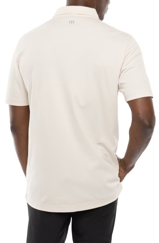 Travismathew Turn Back Stripe Cotton Blend Polo In Moonbeam