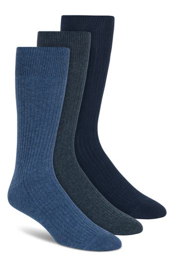 Shop Dkny Assorted 3-pack Crew Socks In Blue
