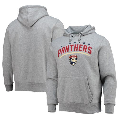 Men's '47 Heathered Gray Florida Panthers Pregame Headline Pullover Hoodie in Heather Gray