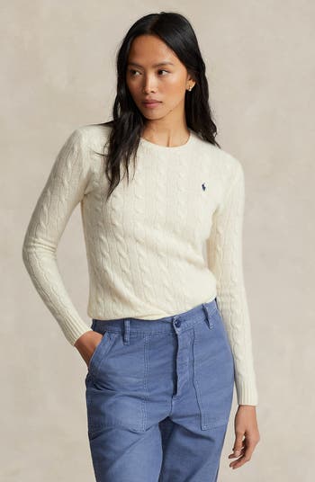 Polo Ralph Lauren Julianna Wool & Cashmere Cable Stitch Sweater