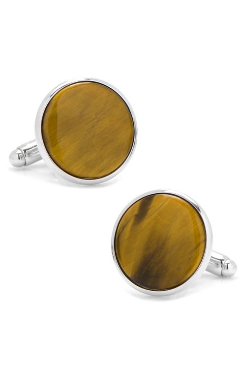 Cufflinks, Inc. Tiger's Eye Cuff Links in Silver And Tigers Eye at Nordstrom