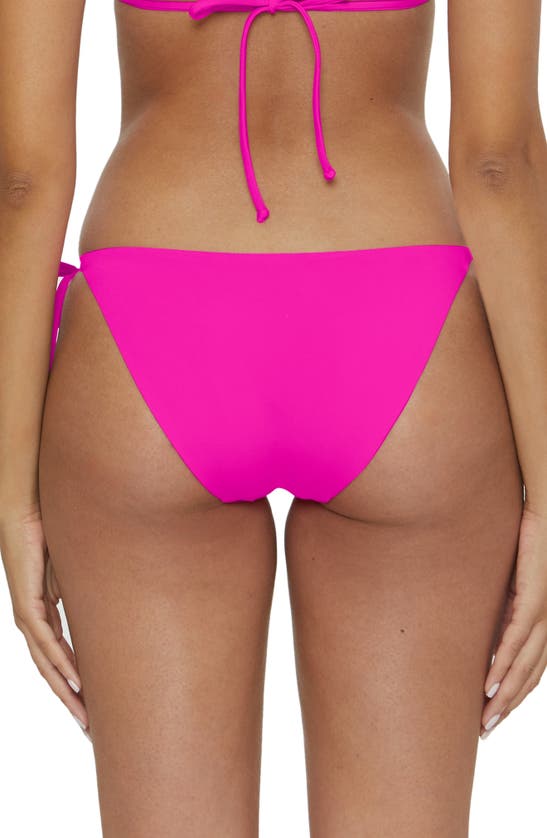 Shop Becca Side Tie Bikini Bottoms In Vivid Pink