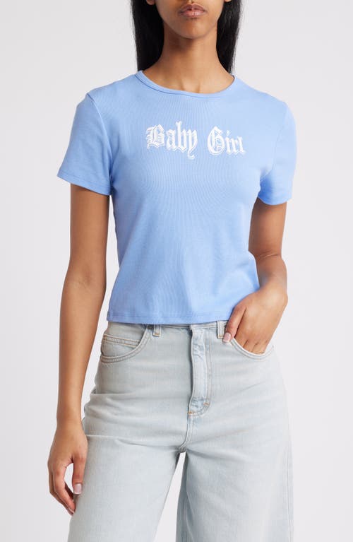 Philcos Baby Girl Crop Graphic T-Shirt in Light Blue 