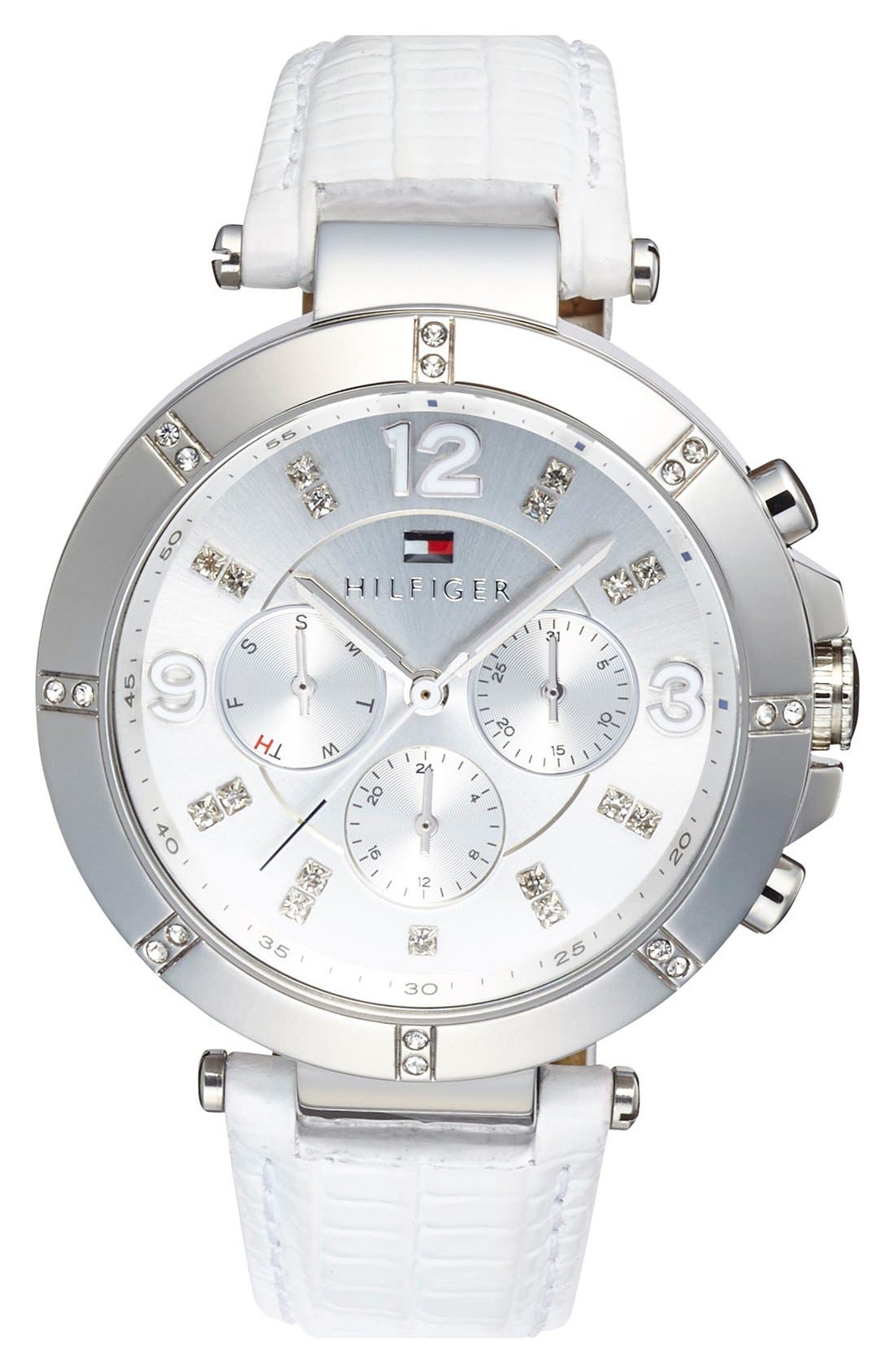 Tommy Hilfiger Multifunction Leather Strap Watch, 40mm Nordstrom