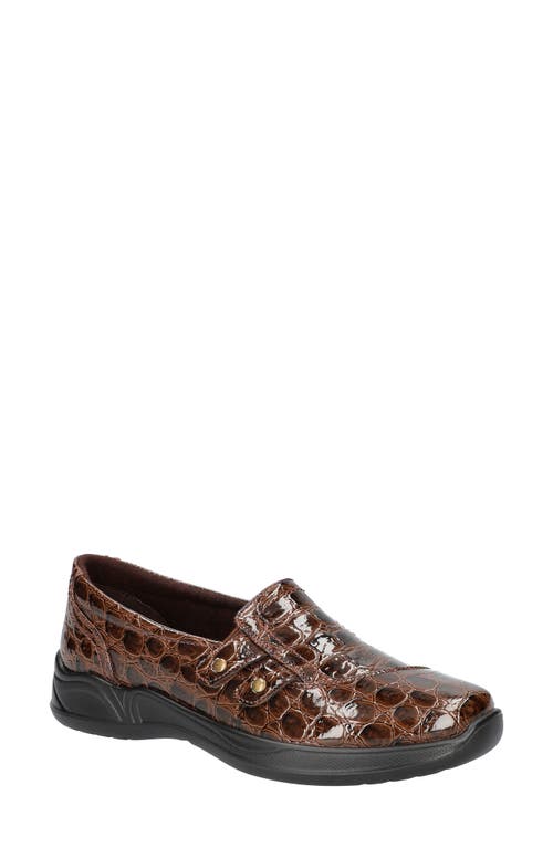 Shop Easy Street Tune Shoe In Brown Patent Croco