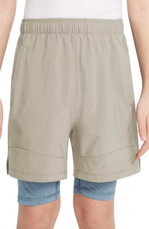 Nike Kids' 2-in-1 Training Shorts in Light Bone at Nordstrom, Size Xl