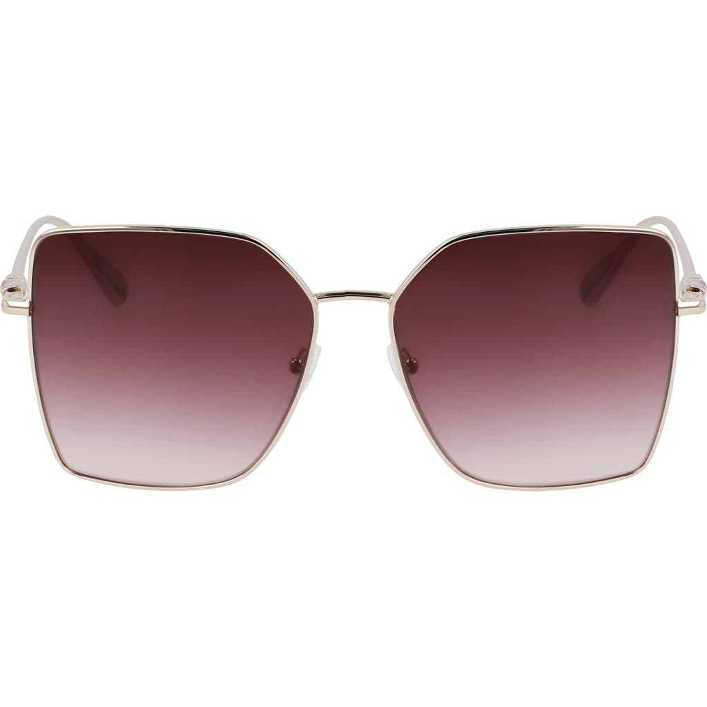 Longchamp Roseau 57mm Gradient Butterfly Sunglasses In Gold/gradient Brown