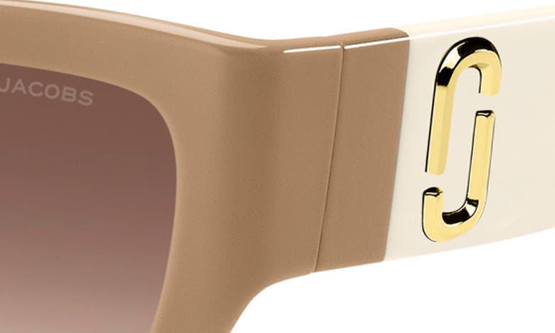 Shop Marc Jacobs 53mm Cat Eye Sunglasses In Beige/ Brown Gradient