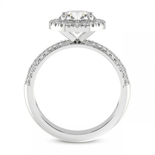 Bliss Diamond 1ct Halo Diamond Accent Ring Gold Lab Grown In 10k White Gold