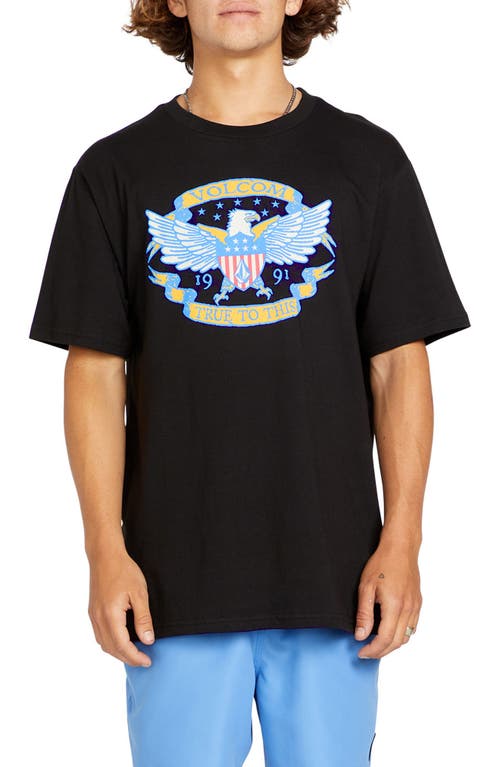 Volcom Statue Cotton Graphic T-shirt In Black
