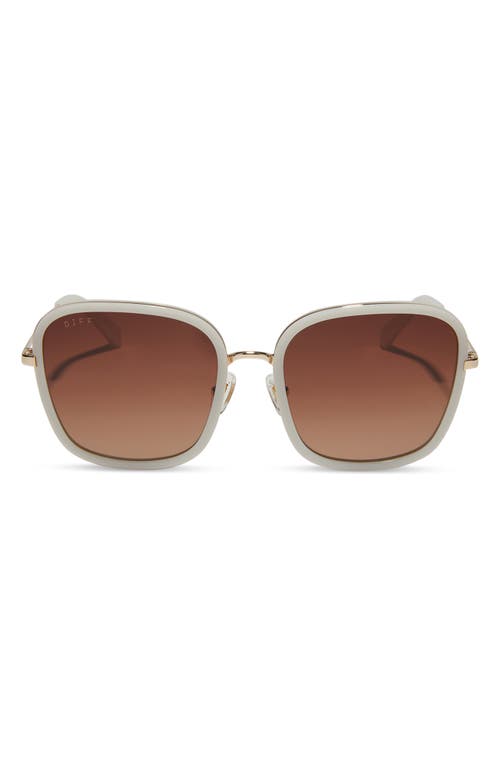 Genevive 57mm Gradient Square Sunglasses in Brown Gradient