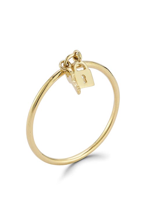 Ember Fine Jewelry Lock & Key Charm Ring In Gold
