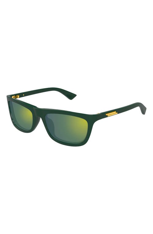 Shop Bottega Veneta 58mm Square Sunglasses In Green