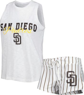 Women's Concepts Sport White San Diego Padres Gable Knit T-Shirt Size: Large