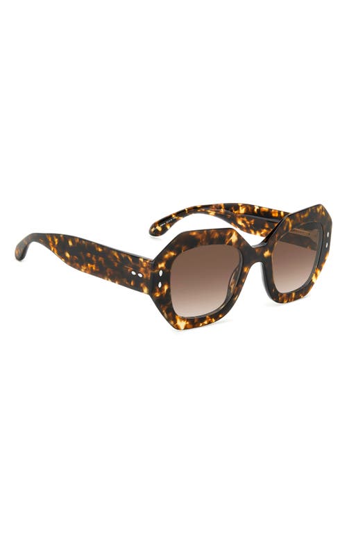 Shop Isabel Marant 52mm Gradient Geometric Sunglasses In Havana/brown Gradient