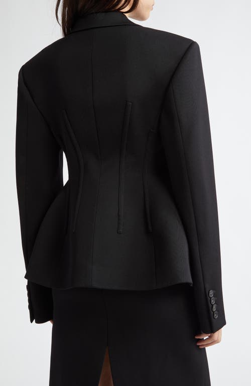 Shop Stella Mccartney Sculpted Wool Twill Blazer In 1000 - Black