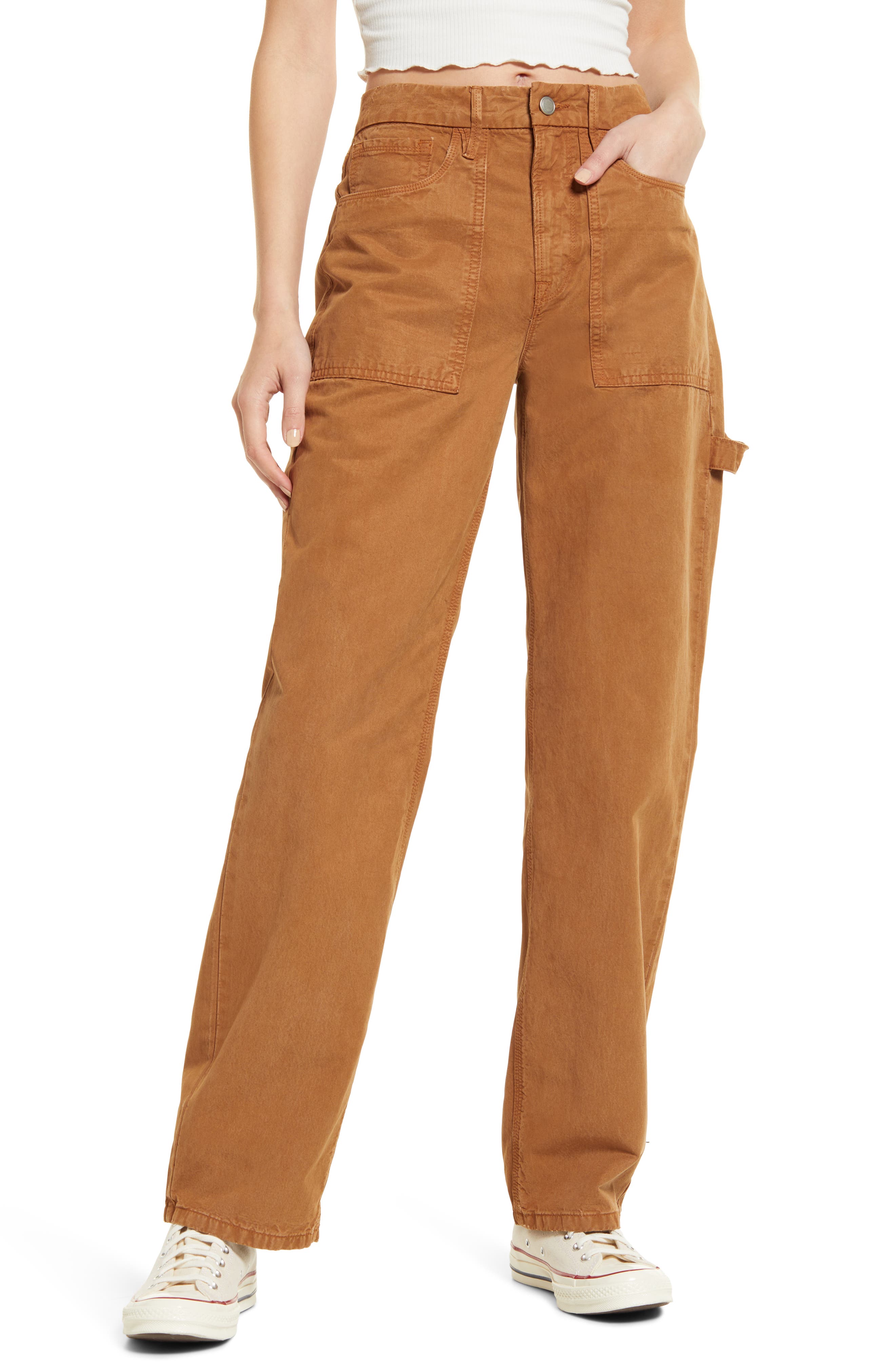 women's high waisted carpenter pants