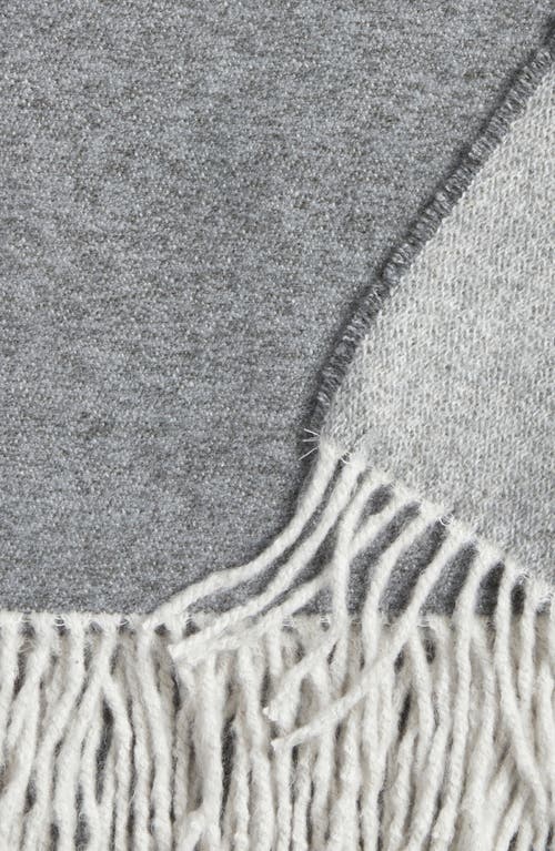 Nordstrom Plaid Fringe Throw Blanket In Grey Onyx