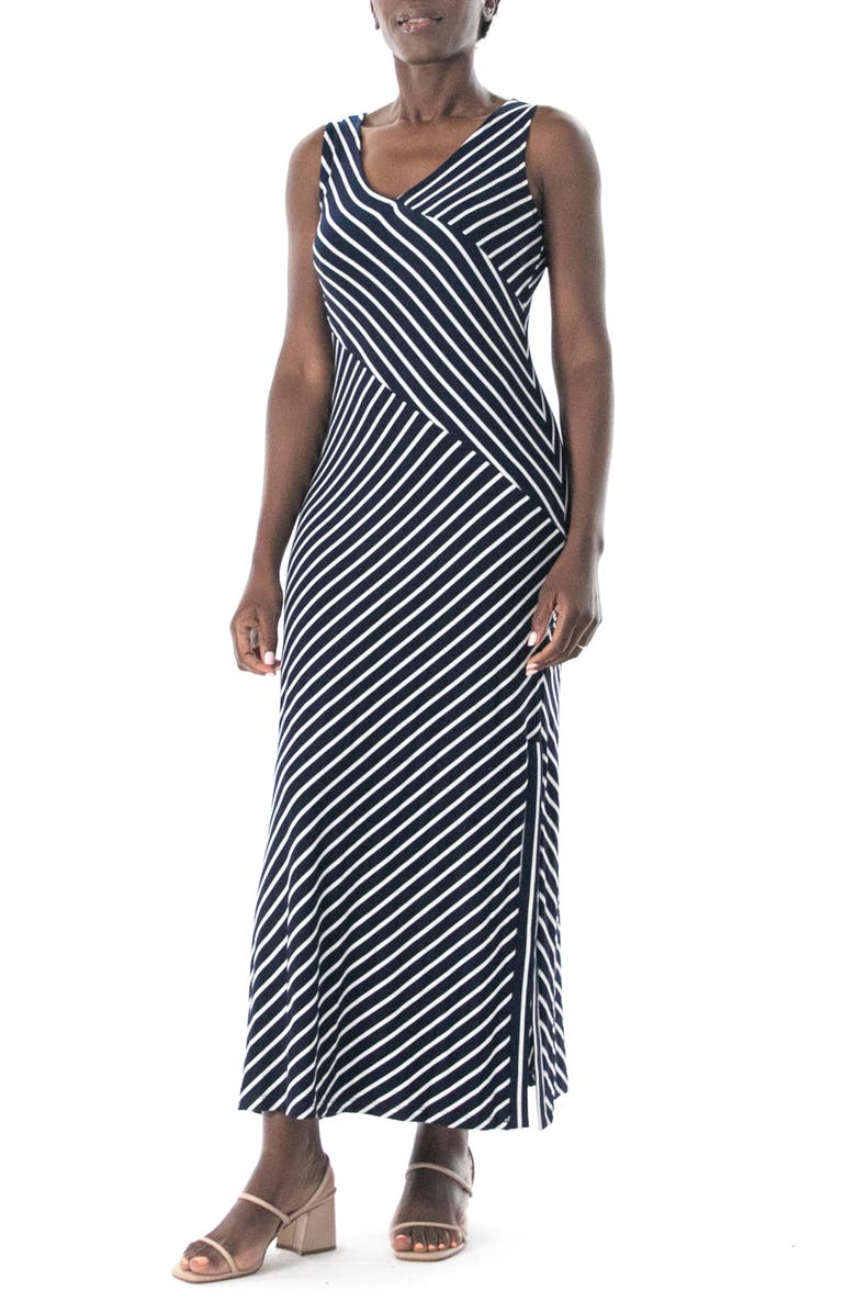 Nina Leonard V-Neck Stripe Maxi Dress | Nordstromrack