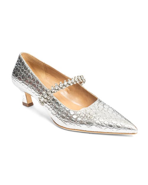 Allegra James Antonella Kitten Heel Pump In Silver