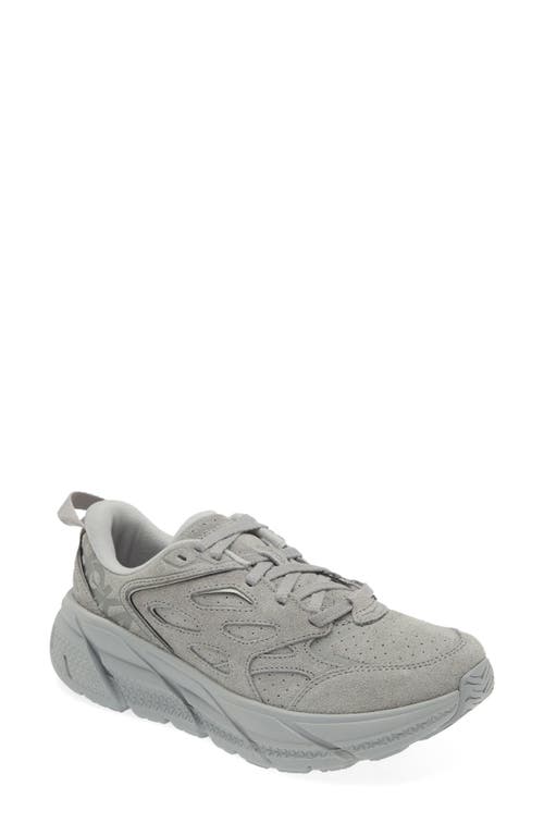 Shop Hoka Gender Inclusive Clifton L Suede Sneaker In Limestone/limestone