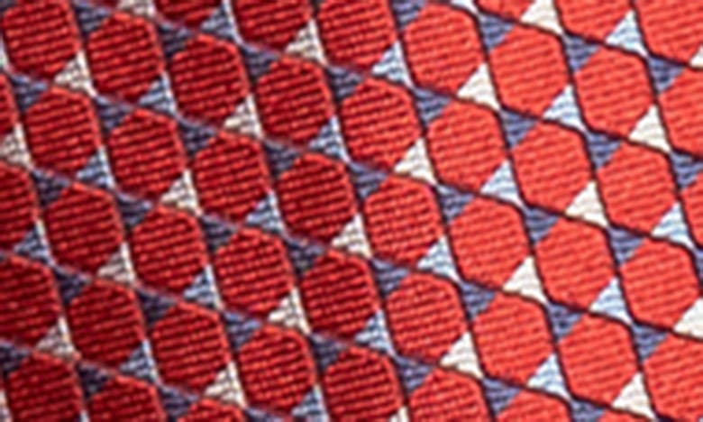 Shop Eton Triangles Silk Tie In Medium Red