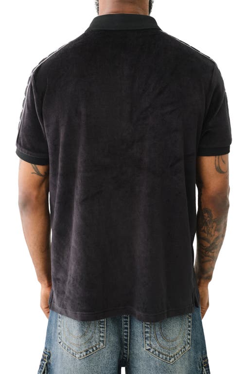 Shop True Religion Brand Jeans Damask Polo In Jet Black