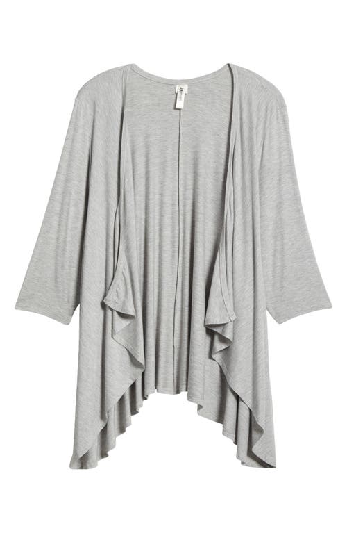 Shop 24seven Comfort Apparel Open Front Cardigan In Heather Grey