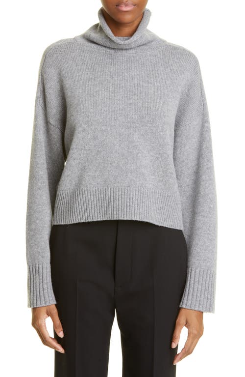 Loulou Studio Stintino Crop Wool & Cashmere Sweater in Grey Melange