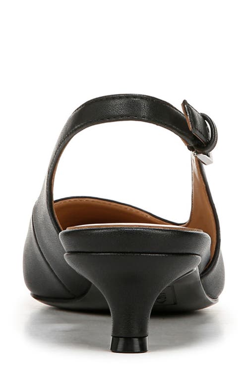 Naturalizer Gazing Womens Adjustable Manmade Slingback Heels In Black Faux Leather