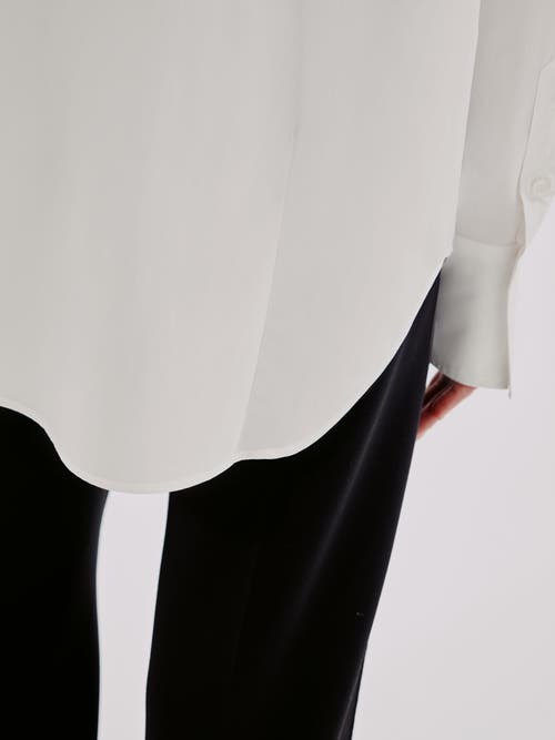 Another Tomorrow Oversized Men's-inspired Shirt In White