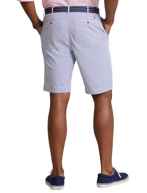 Shop Polo Ralph Lauren Stretch Classic Fit Seersucker Shorts In Blu Seerskr