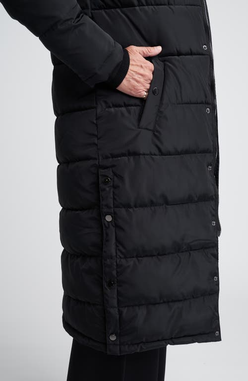 Universal Standard Everest 2 Hooded Long Puffer Coat In Black