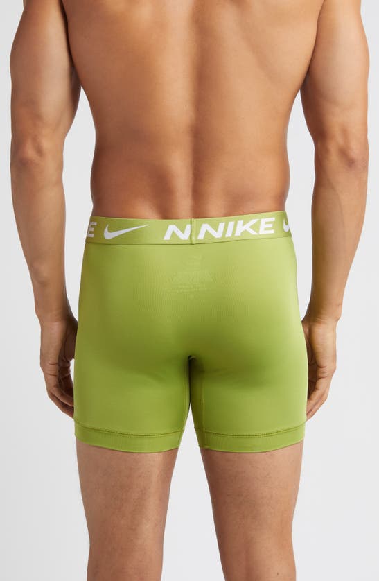 Shop Nike 3-pack Dri-fit Essential Micro Boxer Briefs In Star Blue/ Pear/ Anthracite